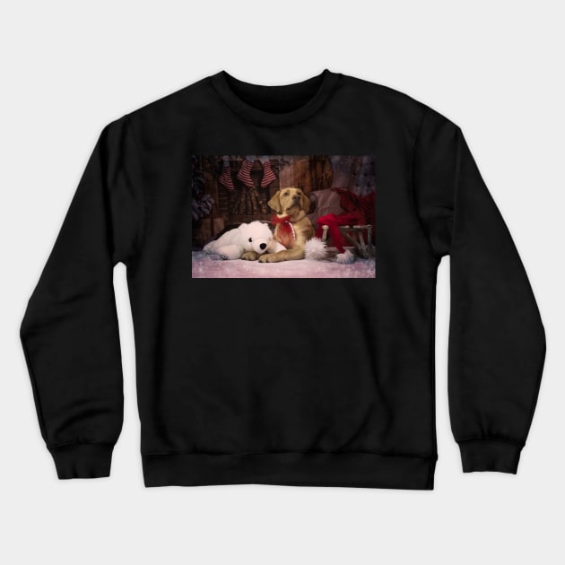 Dog celebrates Christmas Crewneck Sweatshirt by M-Hutterer